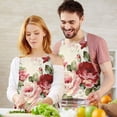 thumbnail image 3 of Pioneer Flower Floral Print Pattern Apron-Garden Aprons for Women with Pockets-Cotton Linen Waterproof Kitchen Cooking Gardening Aprons Adjustable for Kitchen,Cooking,BBQ and Salon 33x27 Inch, 3 of 7