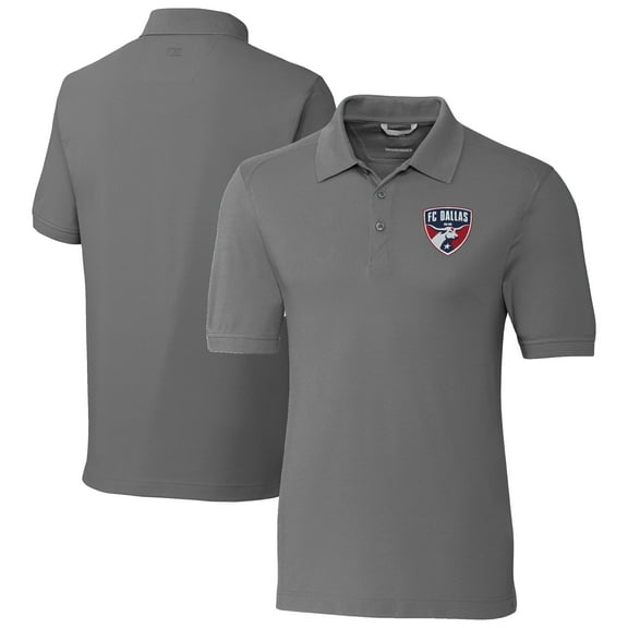 Men's-Cutter & Buck  Gray FC Dallas Big & Tall Advantage Eco Tri-Blend Pique Polo