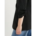 thumbnail image 4 of Scoop Women's Scrunch Sleeve Crepe Blazer with Buttons, Sizes XS-XXL, 4 of 5