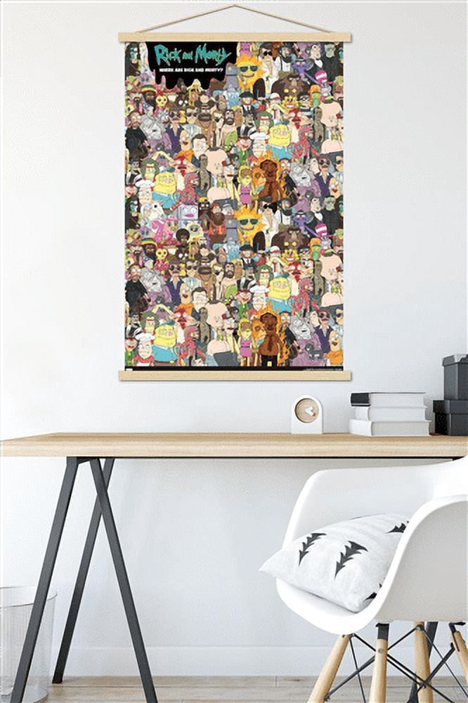 Rick And Morty - Where's Rick? Wall Poster with Magnetic Frame, 22.375" x 34"