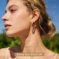 thumbnail image 5 of FindChic Hoop Earrings for Women Stainless Steel Rhombic Pattern Hoops 14K Gold Plated Hollow Tube Loop Earrings Birthday Christmas Jewelry Gifts Her Mom Wife Adults Ideas, 30mm, 5 of 9