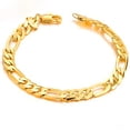 thumbnail image 1 of Pulsera de acero inoxidable 3+1 cadena Figaro chapada en oro de 21 cm, 1 of 2