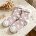 thumbnail image 7 of BESEW7 Warm Grippy Fuzzy Slipper Socks for Women, Soft Cozy Microfiber Heart Thick Sleep Socks for Home Sleep Lounge Travel Work Daily Wear C, 7 of 7