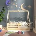 thumbnail image 5 of From the Tree Furniture Wooden Toddler House Bed with Slats, Solid Pine Wood, 5 of 9