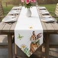 thumbnail image 6 of Table Runners 72 Inches Long, Daisy Flower Cotton Linen Kitchen Dining Coffee Table Runner for Party Home Decor, Country Rabbit Floral Wildflower Butterfly Tabletop Dresser Scarves 18x72 Inch, 6 of 9