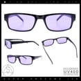 thumbnail image 2 of Mens Small Face Snug Fit Color Lens Rectangular Plastic Frame Sunglasses Purple, 2 of 10