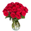 25 Red Roses by Arabella Bouquets with Free Elegant, Hand-Blown Glass Vase (Fresh-Cut Flowers, Red)