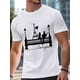 thumbnail image 3 of T-Shirts for Men, Love Couples Eiffel Tower Crew Neck Cotton T-Shirt Men's Short Sleeve Valentine's Day Silhouette White, 3 of 8