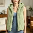 thumbnail image 2 of uublik Fleece Vest for Women Green Casual Sleeveless Open Front Winter Warm Fuzzy Jacket with Pockets, 2 of 8