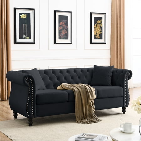 80-inch 3 Seater - Classic Design with Tufted Back - Apartment Living - Durable and Comfortable Sofa