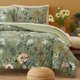 thumbnail image 1 of Set de edredón CASAAGUSTO Queen con diseño floral de mariposas verdes, 7 piezas, 1 of 7