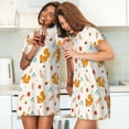 thumbnail image 7 of Bixox Squirrel Maple Leaves And Nuts Pattern Women's Nightgown, Soft & Breathable Sleepwear, Round Neck Knee-Length Pajama Dress,Loungewear for Home & Sleep, 7 of 7