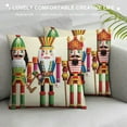 thumbnail image 3 of Nawypu  Christmas Santa Claus Nutcracker Throw Pillow Cover Nutcracker Santa Cushion Decoration Pillowcase Holiday Decoration for Sofa Couch Bed, 3 of 5
