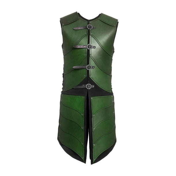 Chaleco, armadura, top y vestido de disfraz medieval renacentista vikingo gótico para fiestas de disfraces Verde