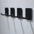 thumbnail image 2 of Adhesive Towel Hooks - 8 Pack Towel Hooks for Hanging Robes Coat Hooks Stick on Wall Hooks Stainless Steel, Matte Black, 2 of 5