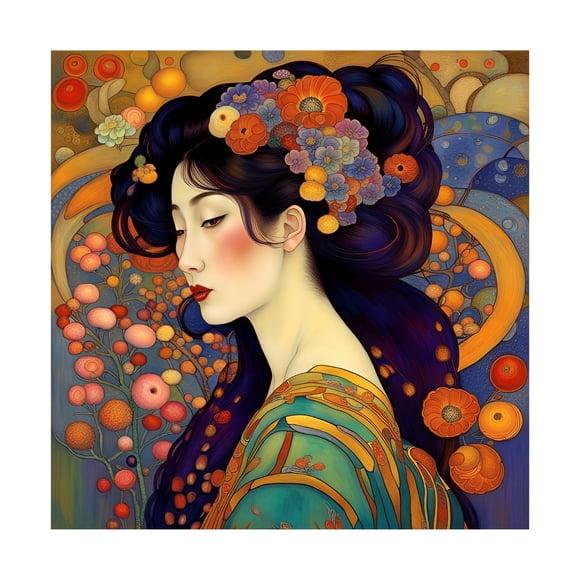 Canvas Wall Art - Tina Lavoie 'Art Nouveau Beauty XX' Wall Art for Living Room, Bedroom, or Office Décor by Trademark Fine Art - 14 x 14 Inches