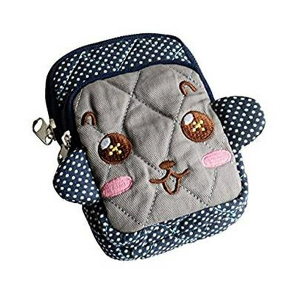 2.9 x 4.7 x 0.98 in. Vivid Monkey - Embroidered Applique Fabric Art Wallet Purse & Pouch Bag