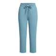 thumbnail image 4 of Drovellove Women's Plus Size Elastic Waist Drawstring Cropped Pants with Pockets – Casual Yoga & Gym Joggers, 4 of 5