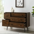 thumbnail image 4 of Commode Moderne 5 Tiroirs en Métal et Bois en Noyer Foncé, 4 of 5