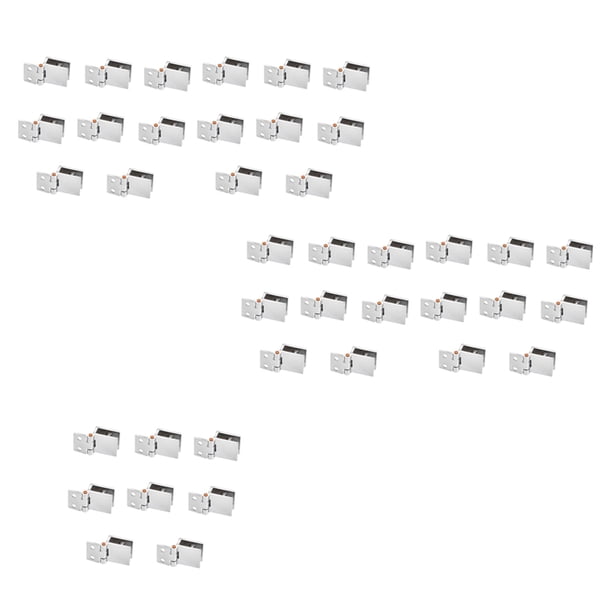 Juego de 40 Bisagras para Puerta de Vidrio, Abrazadera Rectangular Ajustable de 5 mm A 8 mm Clip único para Bisagras de Puerta de Vidrio Armario Gabinete
