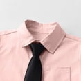 thumbnail image 6 of Boys Long Sleeve Dress Shirts Solid Button Down Shirts Summer Formal Uniform Shirt with Pocket,Beige 9-10Y, 6 of 8