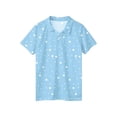thumbnail image 4 of longantii Boys Short Sleeve Polo Shirt Button Down Collared Polka Dot Golf Shirts Casual School Uniform Shirt Cozy Comfort Kids Summer Tops Light Blue 11-12 Years, 4 of 6