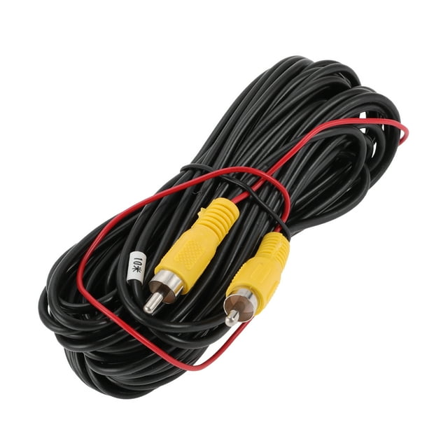 Cable de cámara de estacionamiento trasera RCA de 10m/32.81ft Negro 1 Pcs de Unique Bargains