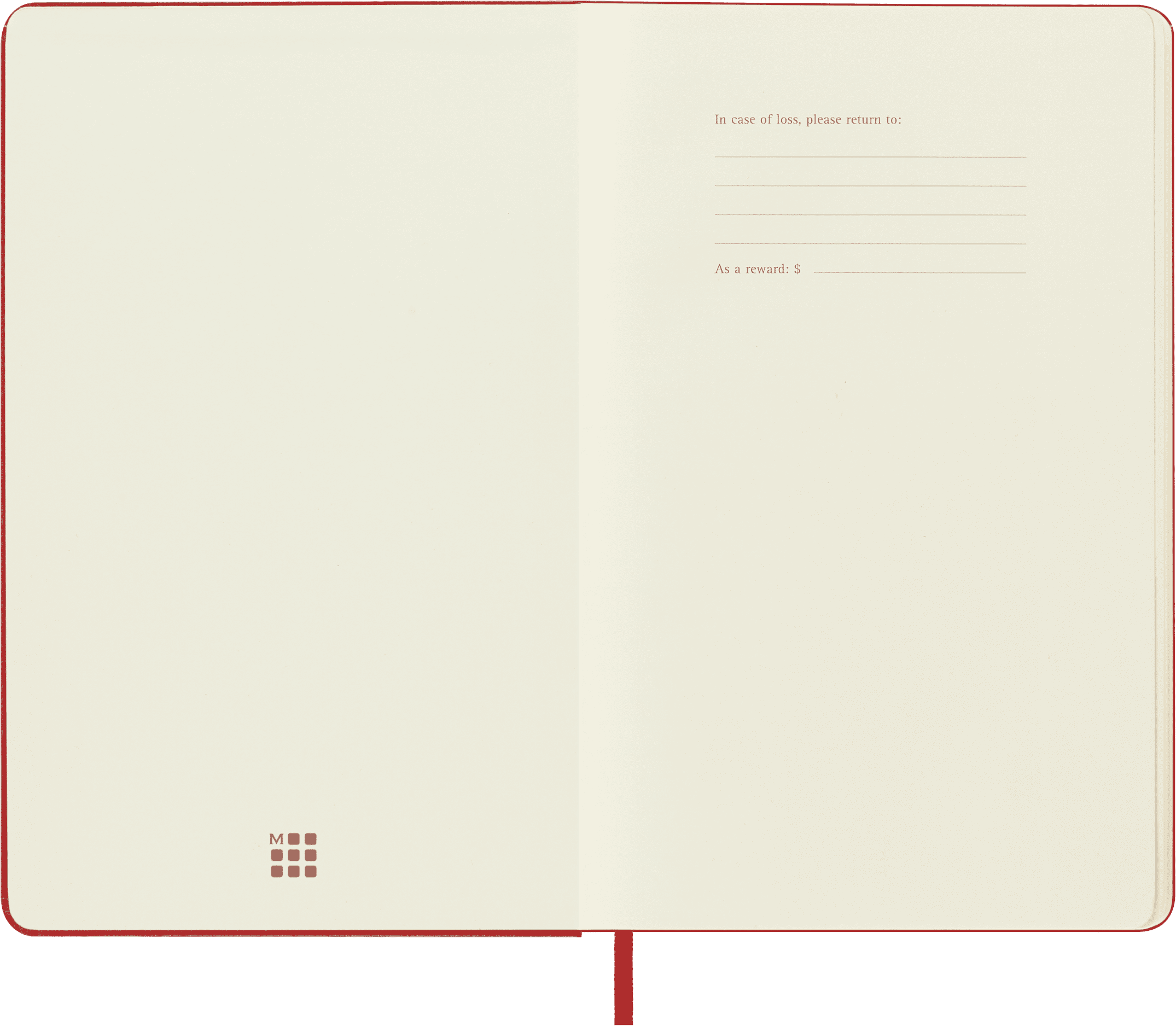 Moleskine Classic Notebook, Hard Cover, Large (5" x 8.25"), Plain, Scarlet Red