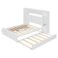 thumbnail image 5 of Versatility Galore Solid Wood Bed Frame with All-in-One Cabinet, Shelf and Sockets, Platform Bed Frame, Mid Century Bedframe, Wood Foundation(White, Full), 5 of 9
