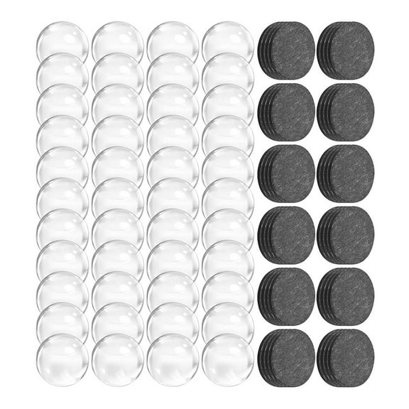 TwhqxjCN 48Pcs Clear Glass Cabochons and Craft Magnets 1Inch Round Fridge Magnets with Adhesive Backing for Refrigerator Magnet