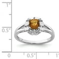 thumbnail image 2 of 925 Sterling Silver Rhodium-Plated Whiskey Quartz Diamond Ring, 2 of 2