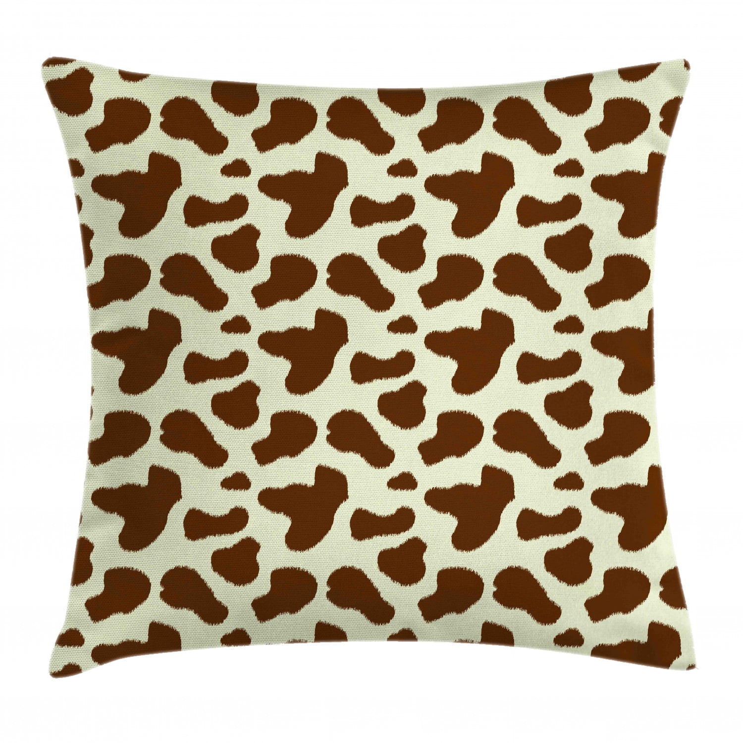 Cow Print Throw Pillow Cushion Cover, Cattle Skin with Brown Spots
