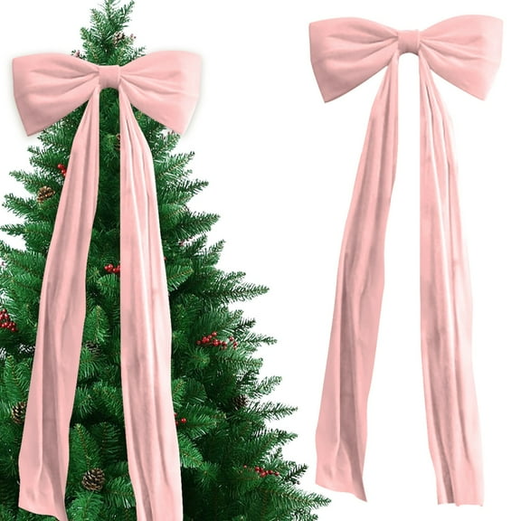 6 Ft Giant Velvet Christmas Bow – Pink Tree Topper & Holiday Décor giant christmas bow giant velvet bow by posdfud