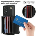 thumbnail image 2 of ELEHOLD for Samsung Galaxy A52 Multi-Functional Wallet Case Organ Card Slots RFID Blocking Stand Function Wrist Strap Crossbody Shoulder Strap Shockproof Purse Case,black, 2 of 9