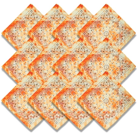 Basico 100% Cotton Head Wrap Bandanas 12 Pack (Tie Dye #1)