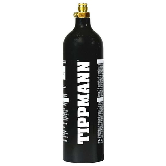 Tippmann 20oz CO2 Paintball Air Tank - Durable Aluminum, Black