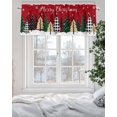 thumbnail image 5 of Red Merry Christmas Kitchen Valances for Windows Winter Farmhouse Xmas Trees Snowflakes Valance Curtains&nbsp; for Kitchen /Living Room/Bedroom/ Bathroom Decor, 42"x12 " ,Rod Pocket 1 Panel,, 5 of 7