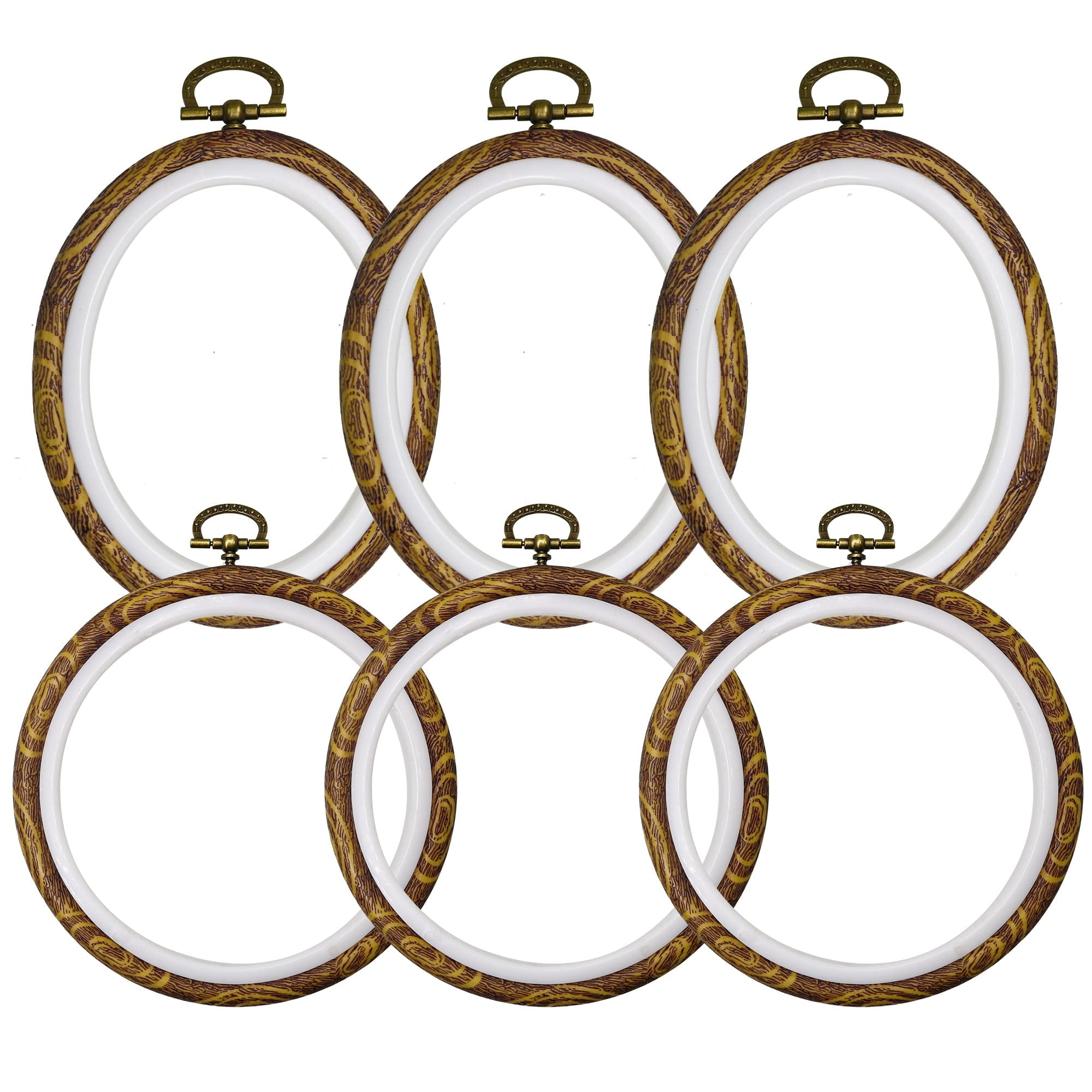 VILLCASE 2pcs Round Photo Frame Cross Stitch Hoop Wooden Circle Cross  Stitch Frames for Display Wall Hanging Photo Frames Wooden Embroidery Hoop  Frame