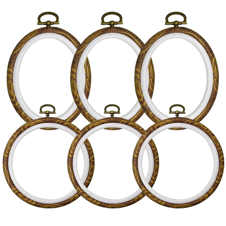 6 pcs embroidery hoops 6 sizes, round plastic cross stitch hoops, small  embroidery hoops, cross stitch hoops and frames, suitable for embroidery