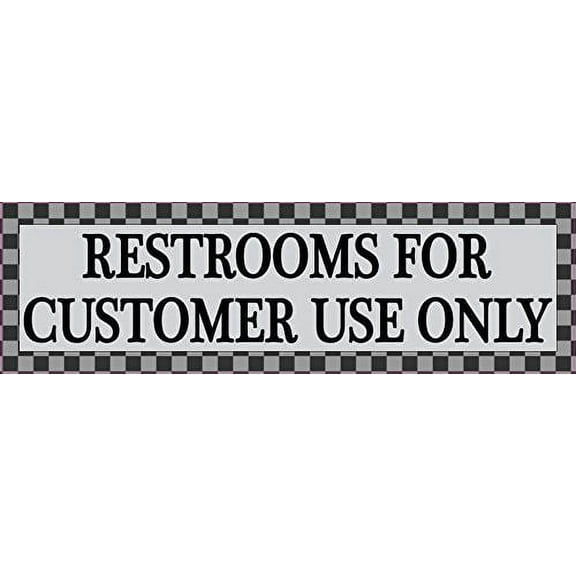 10in x 3in Gray Restrooms for Customer Use Only Sticker