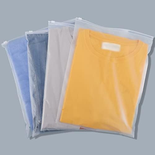 Swimsuit Bags, 50pcs 13x16" Frosted Zipper Plastic Bags for Clothing, Plastic Apparel Bag for Packaging T Shirt, 3 Mil with Vent Holes
