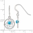 thumbnail image 3 of Sterling Silver Dream Catcher With Semi Precious Turquoise Bead Dangle Earrin (27.15 X 13) Made In India -Jewelry By Sweet Pea, 3 of 6
