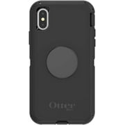 OtterBox Defender Series Case with PopSockets Swappable PopTop for iPhone X and XS, Black and Aluminum Black