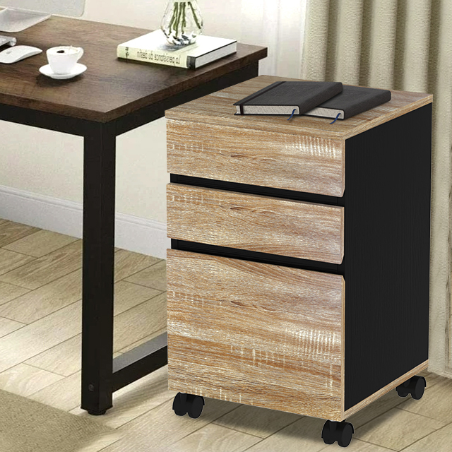 YITAHOME 3Drawer Rolling File Mobile Wooden Storage Filing