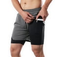 thumbnail image 1 of 2-In-1 Men Running Shorts with Towel Loop Pockets Quick Dry Exercise Shorts for Training Gym Workout, 1 of 6