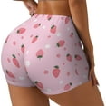 thumbnail image 2 of Kdxio Floral Strawberr Print Workout Shorts for Women Seamless Soft Smooth Gym Yoga Scrunch Active Shorts, 2 of 9