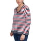 thumbnail image 1 of Tommy Hilfiger Womens Multi-Stripe Pullover Sweater, white, Plus Size, 0X, 1 of 1