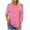 (Style 105)Pink, variant on NuoCaiYun 3/4 Length Sleeve Womens Tops Casual Loose Fit Crewneck T Shirts Cute Solid Three Quarter Length Tunic Tops