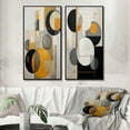 thumbnail image 1 of Designart "Retro Possibility Circular Energy IV" Modern Geometric Framed Wall Art Set Of 2 - Modern Yellow Frame Gallery Set For Office Decor, 1 of 6
