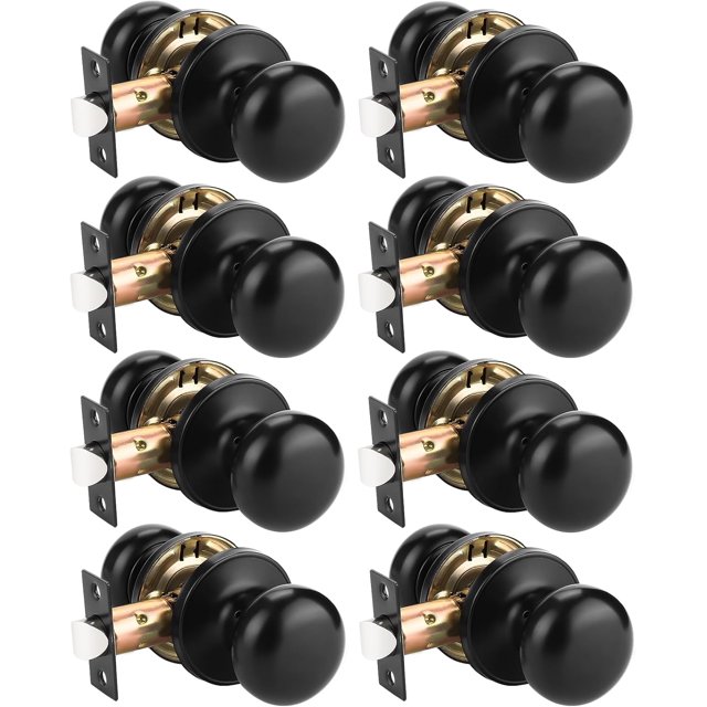 Bouton de Porte Mat Fonction de Passage Bouton de Porte de Passage pour Hall et Garde-Robe Serrures de Porte Verrouillables Bouton Rond à Bille Style Colonial Poignée de Porte Bouton Ouverture Gauche et Droite